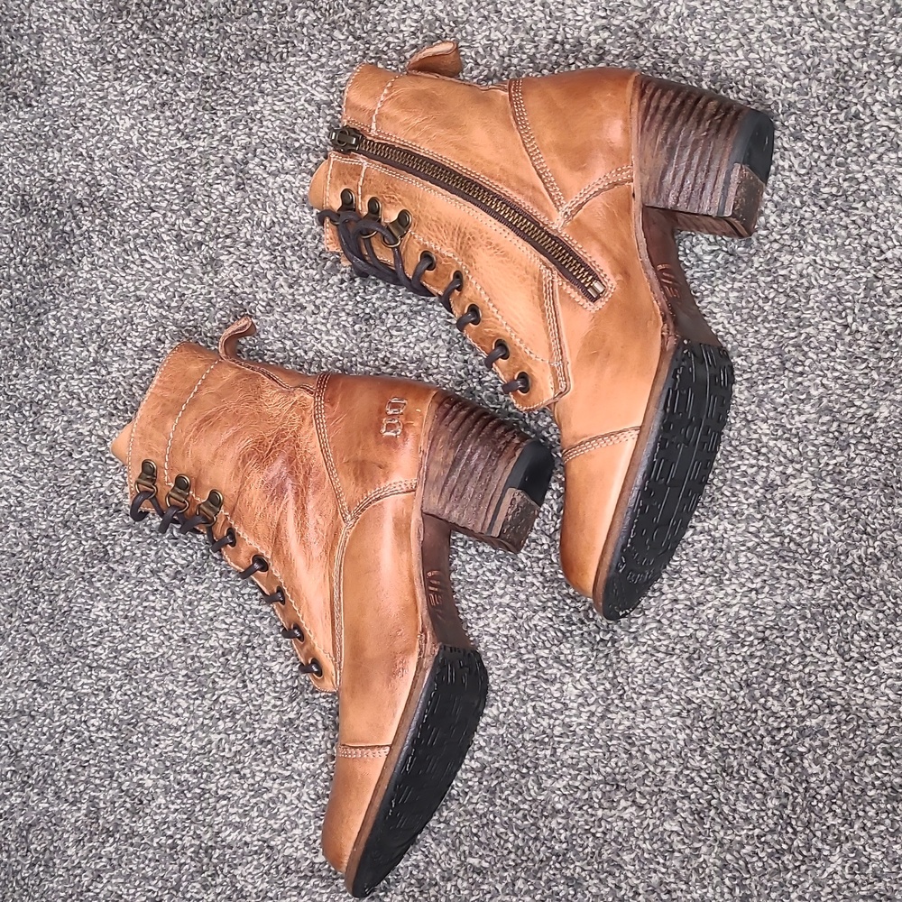 Bed Stu Judgement Combat Ankle bootie tan rustic size7.5